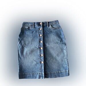 Banana Republic Petite Blue Denim Pencil Skirt Size 0P/S